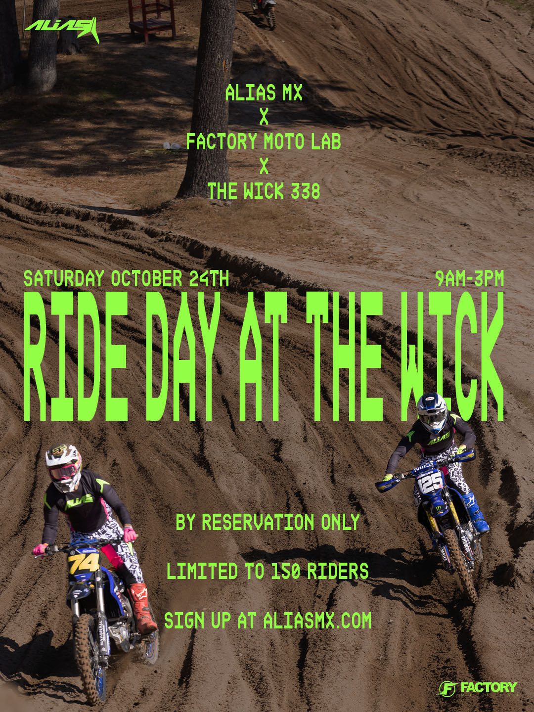 ALiAS Ride Day @ The Wick Oct. 24TH - RESERVATION